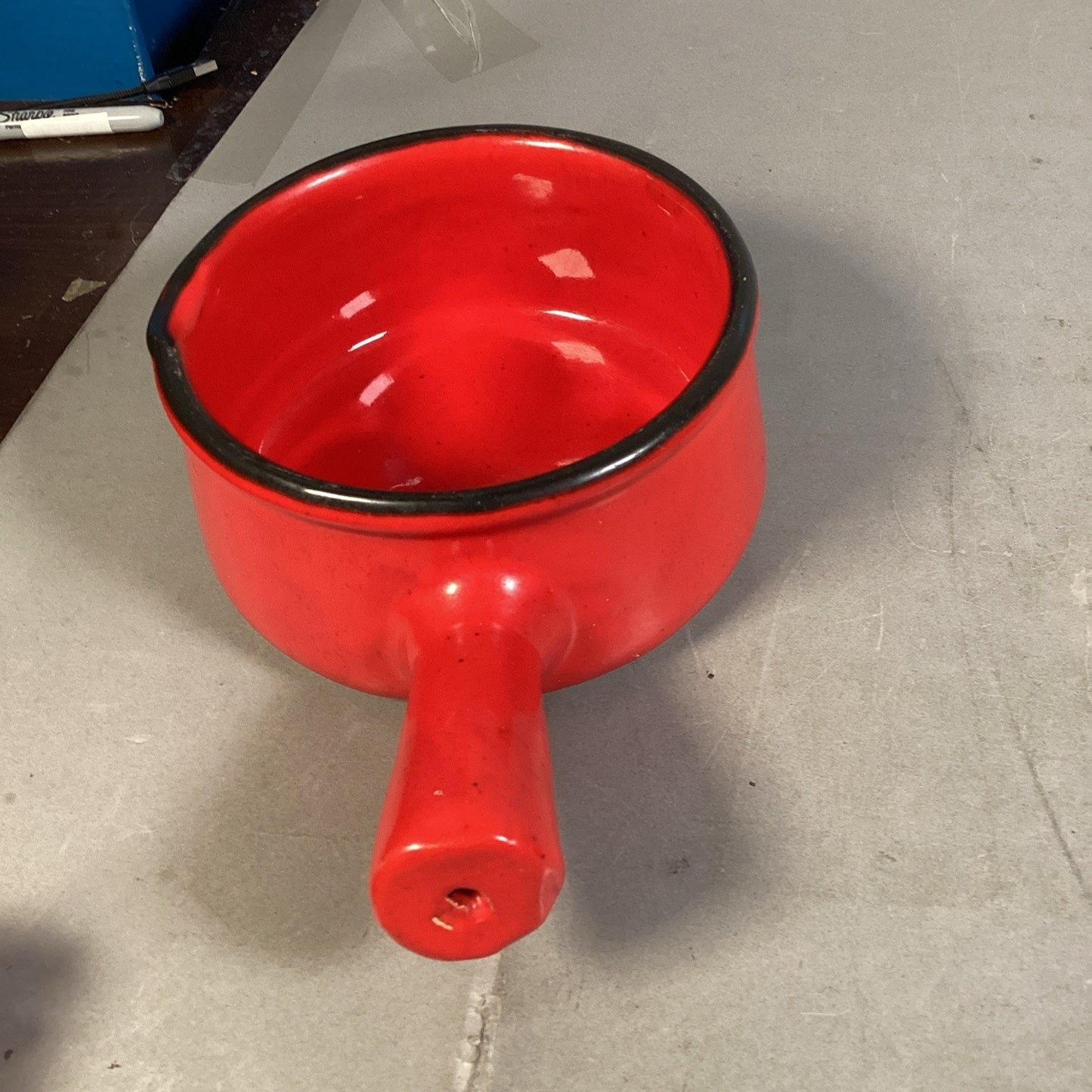 Vintage Set Of 3 Caquelon Ceramic Pot Set Red Made In France