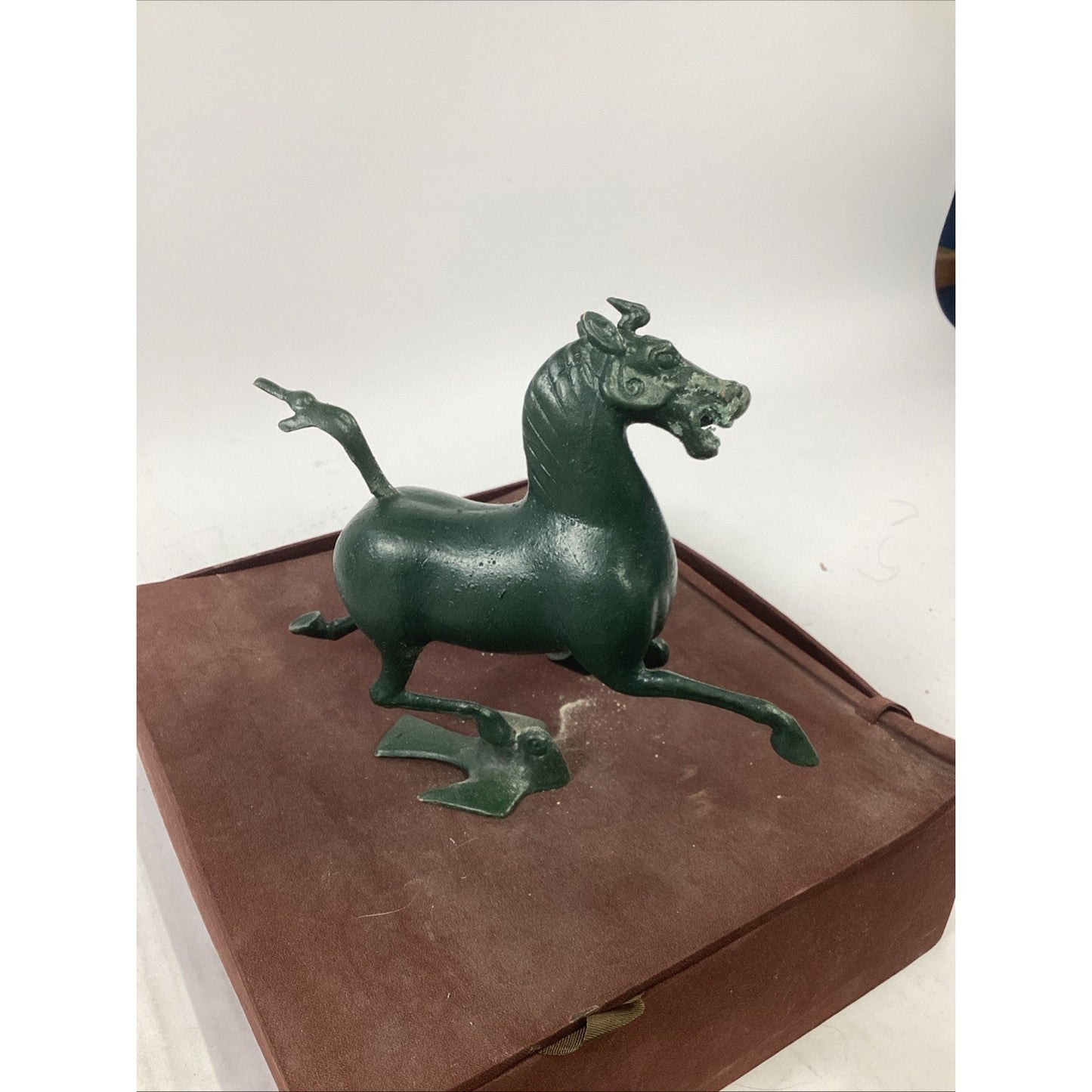 Vintage Chinese Flying Horse Of Gansu 8” Length Bronze Sculpture In case