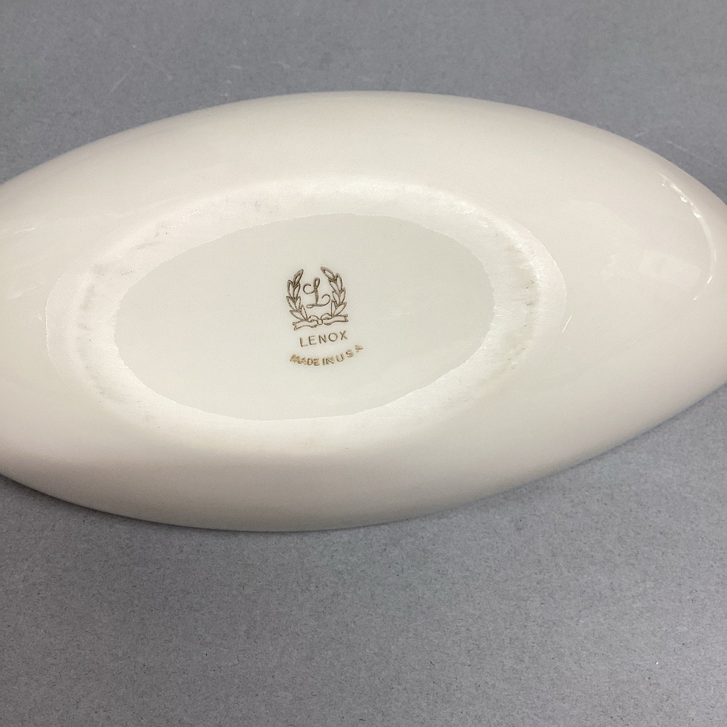 Lot Of 2 - Lenox Candy Nut Serving Dishes - Leaf Shaped/Banana Boat -Made In USA