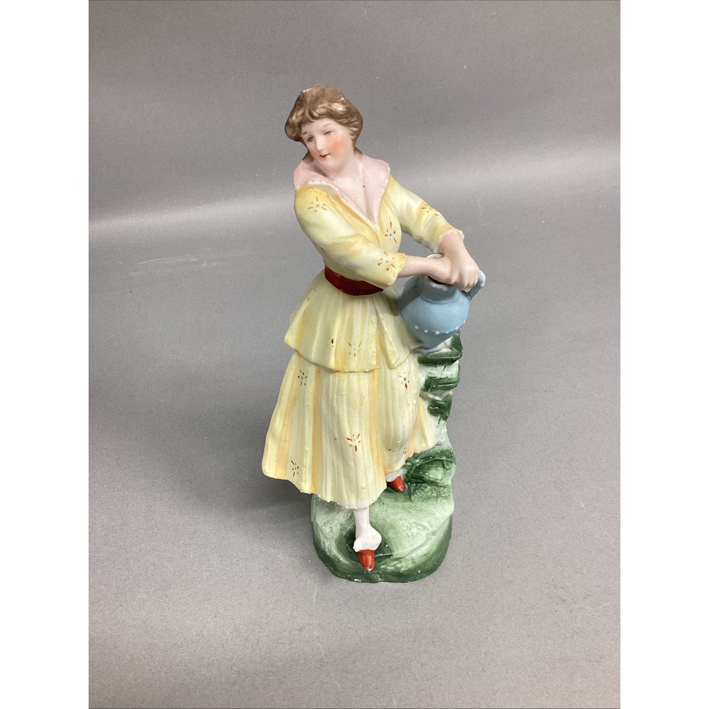 Vintage Porcelain Figurine - Woman Holding Jug Of Water - 8”H