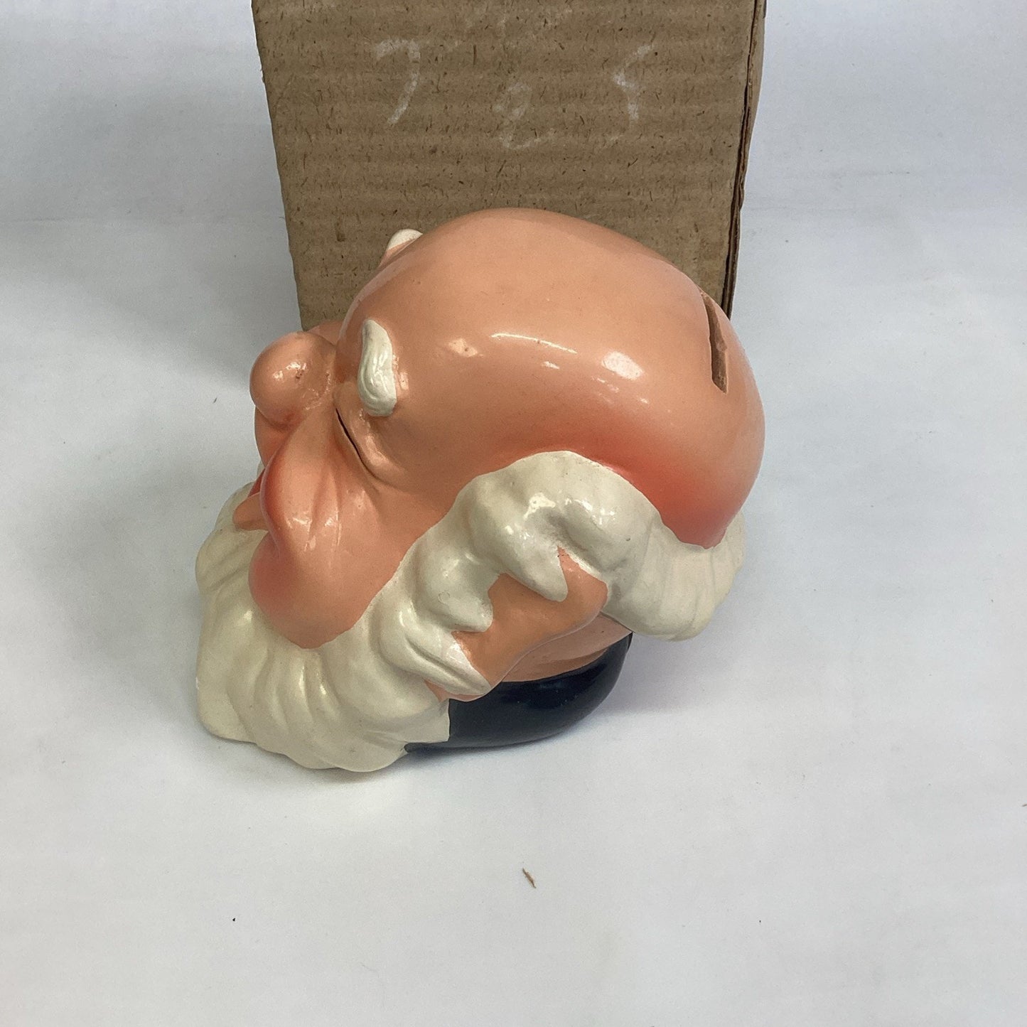 Happy Smiling Ceramic Dwarf Head Piggy Bank - NOS