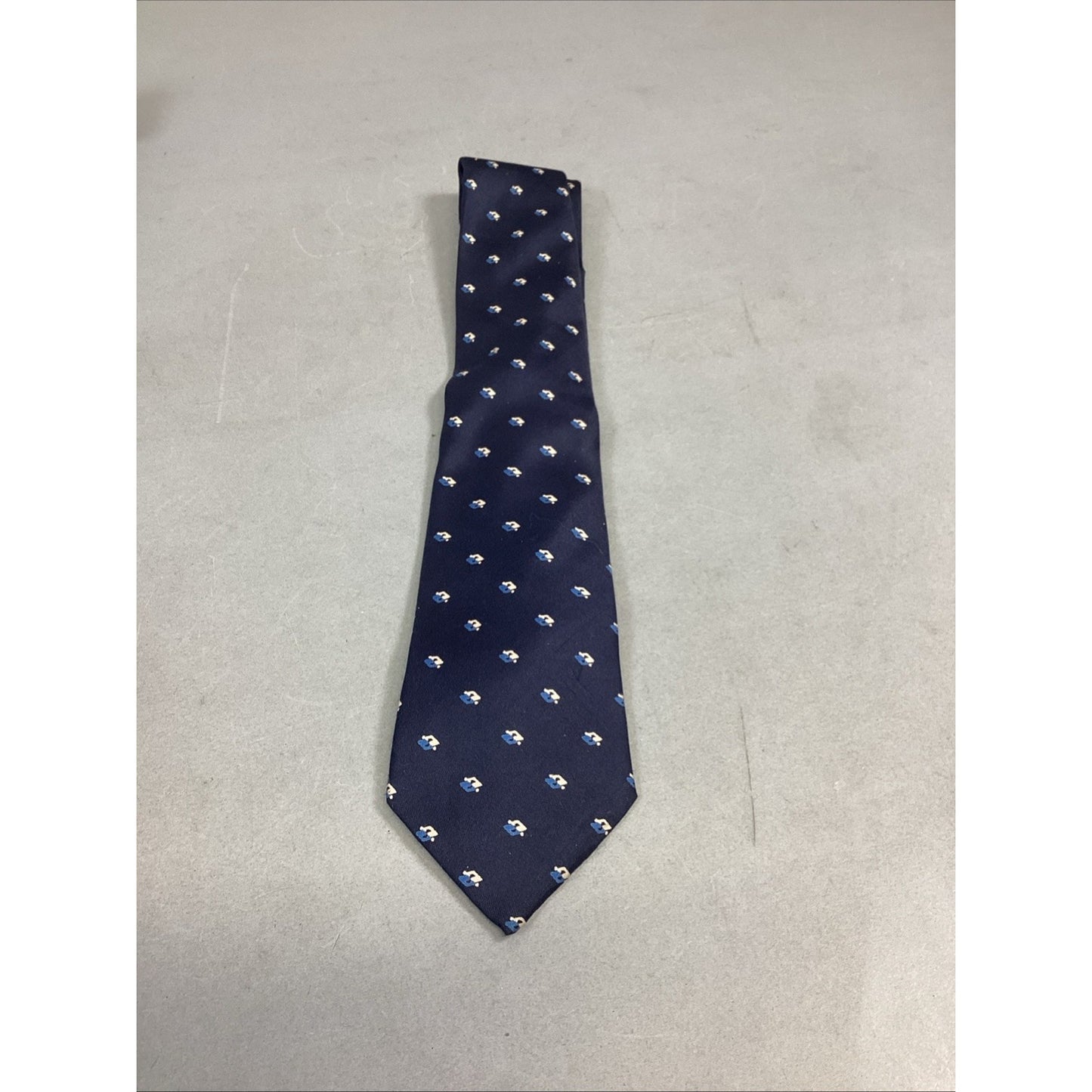 Countess Mara Blue Striped Silk Tie & Jean Marc Stewey Paris Dark Blue Silk Tie