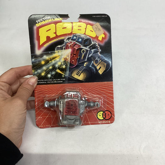 Vintage Friction Sparkling Robot W/ Moveable Arms #8520B - NOS