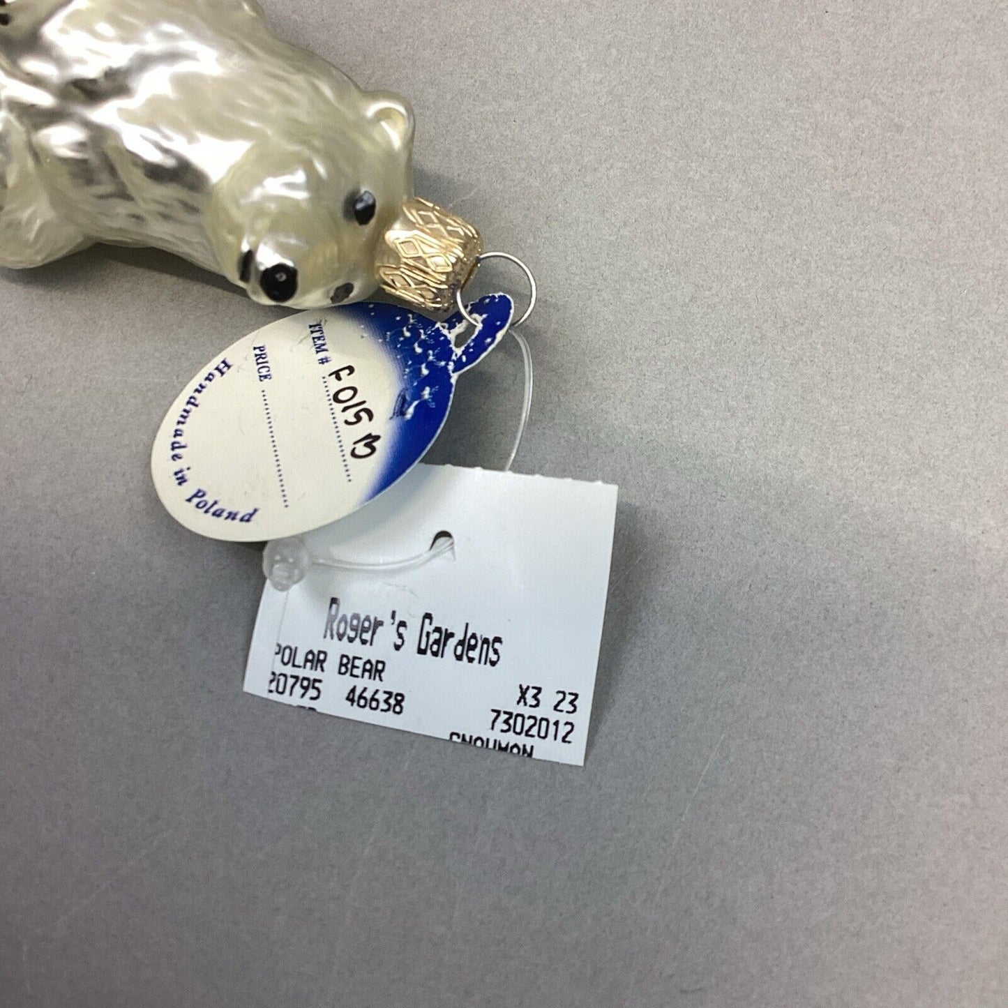MX Polar Bear & GS Glass Polar Bear Ornaments- Made In Poland