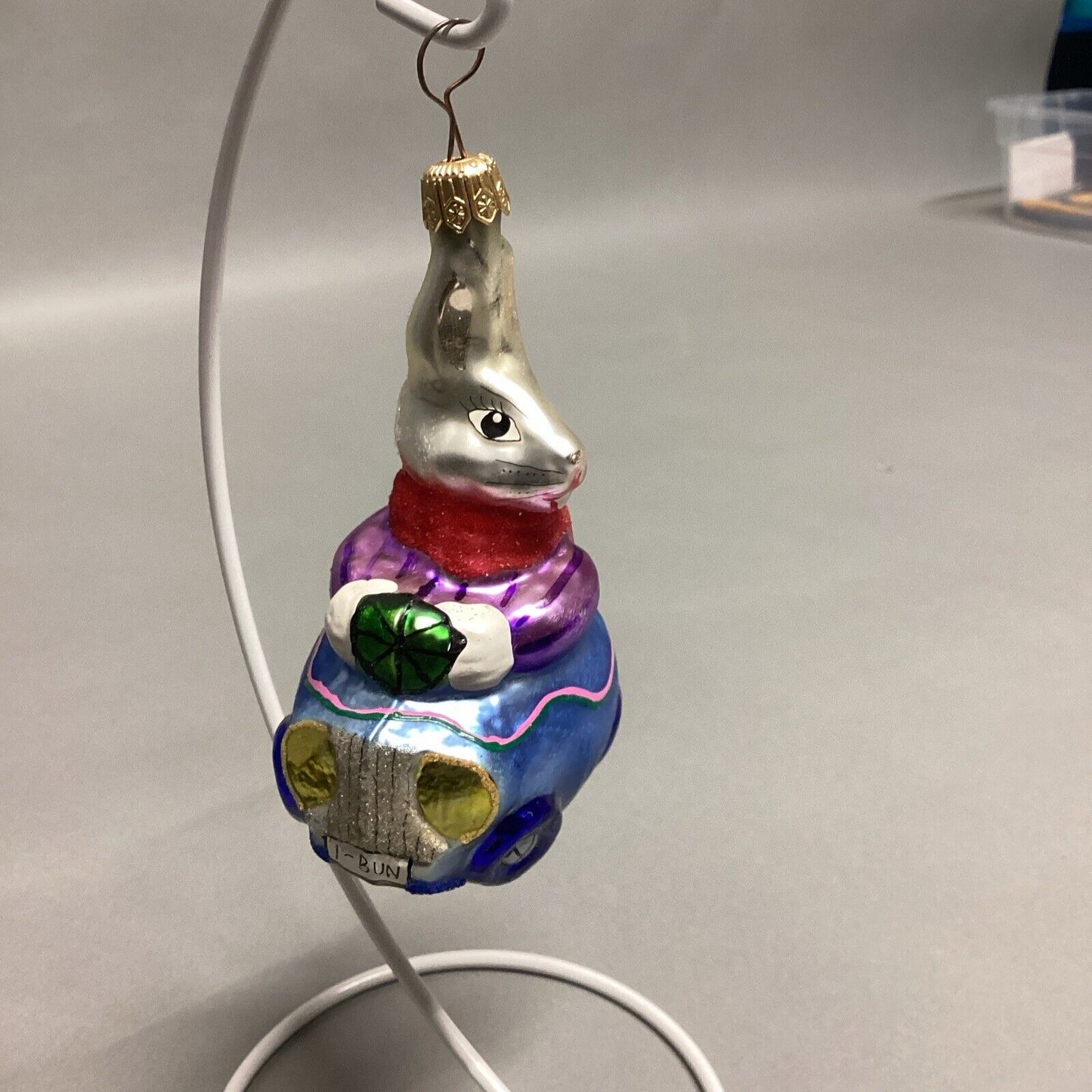 Christopher Radko Easter 1-Bun Bunny Ornament Egg Roll