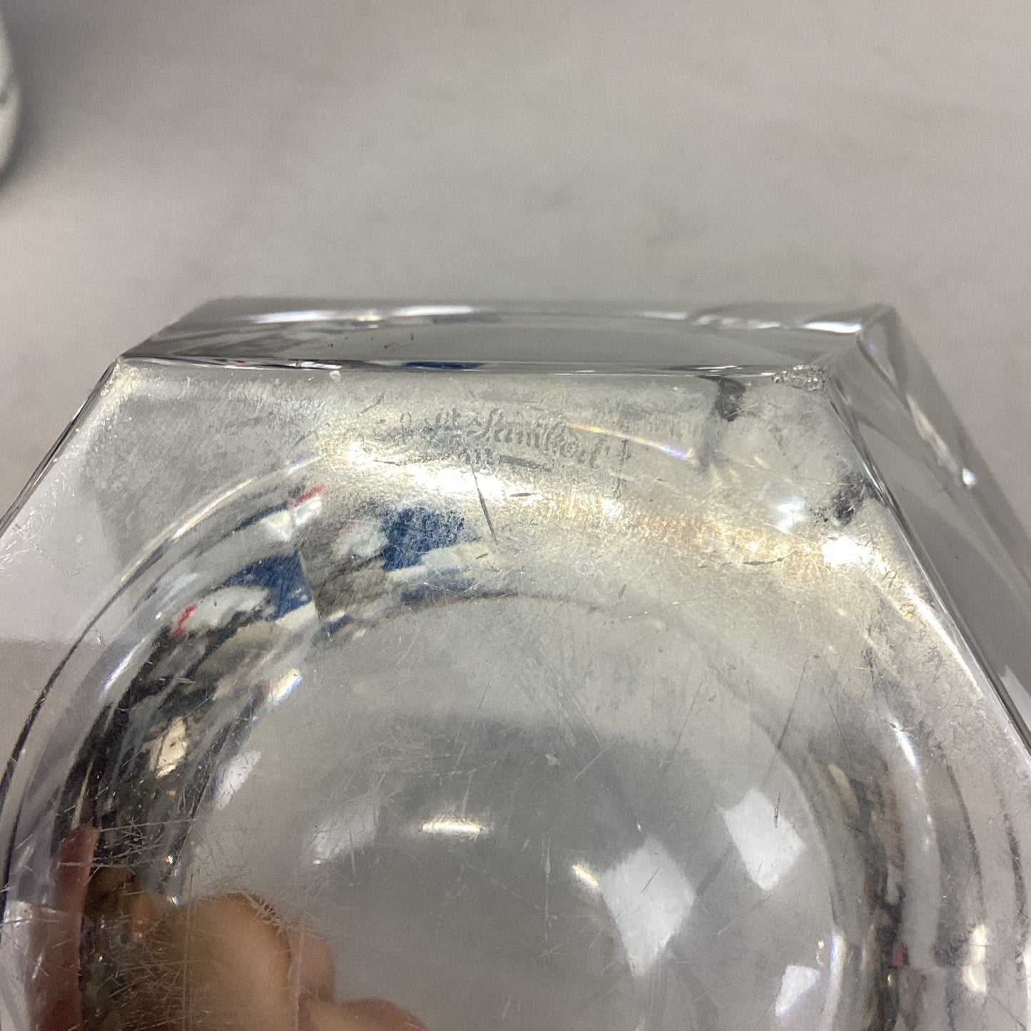 Vintage Signed Val St. LAmbert Vintage Crystal Cigar Ashtray
