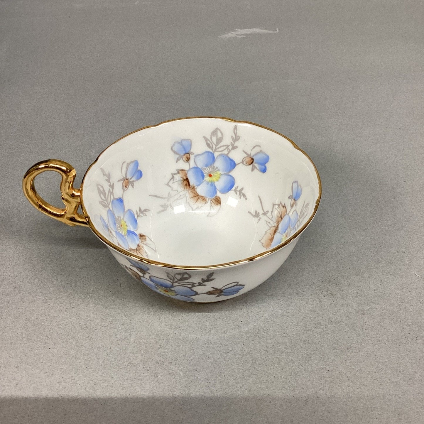 Royal Grafton Fine Bone China Blue Floral Cup/Saucer/Plate - England