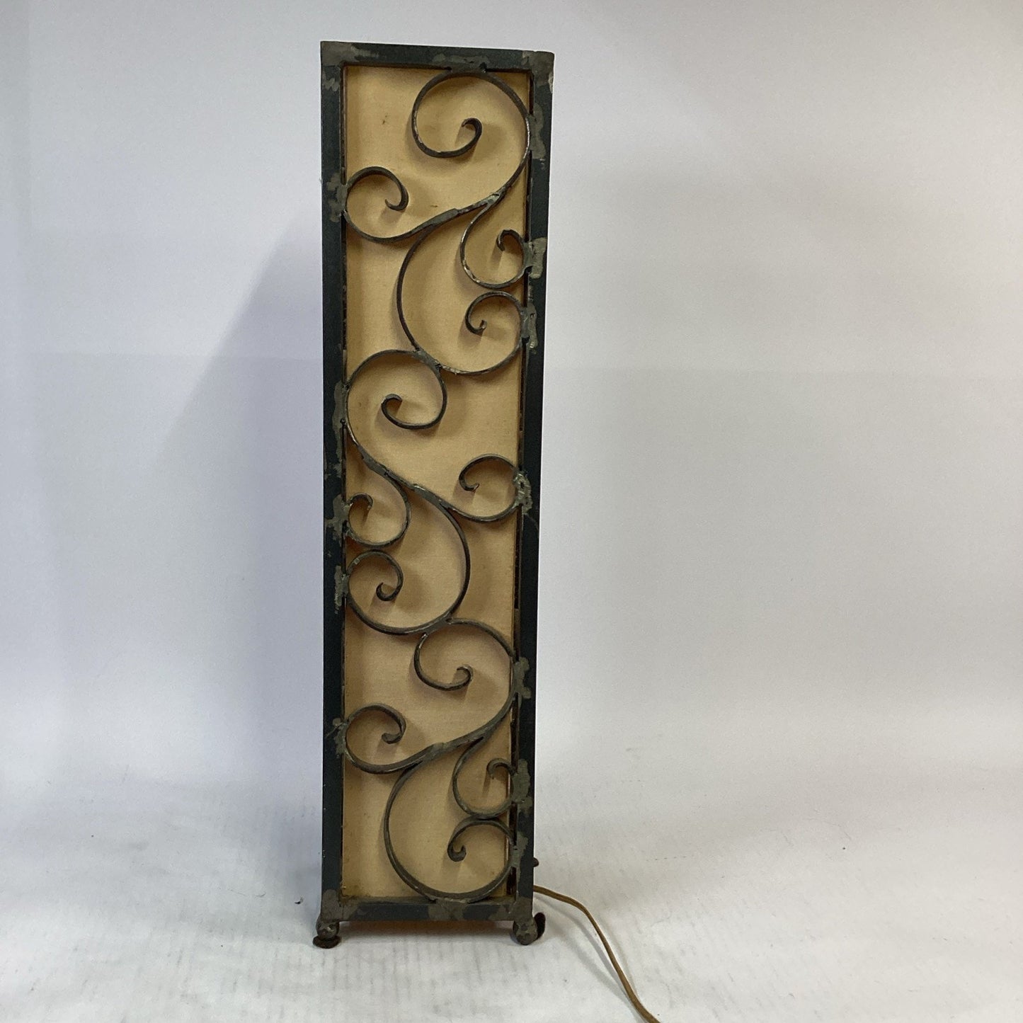 Vintage Illumination Station Table Or Floor Lamp W/ Iron Gate Finish - 24.75”H