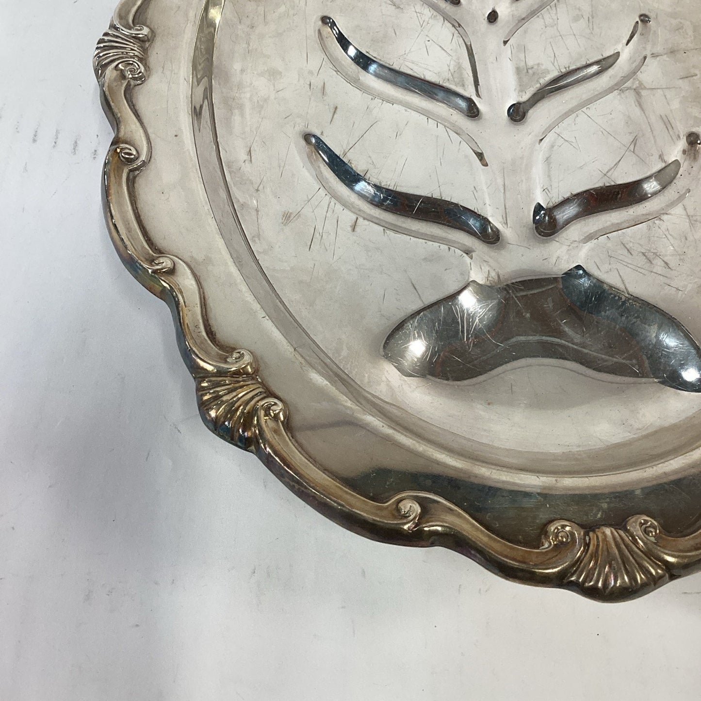 Vintage Tree Of Life Footed Silver Plated Footed Platter