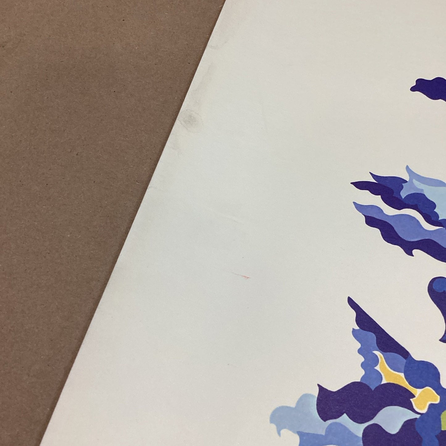 Galerie El Baz Lander - Blue Floral Vase W/ Egret Poster - 39.5x27.25” - 1981