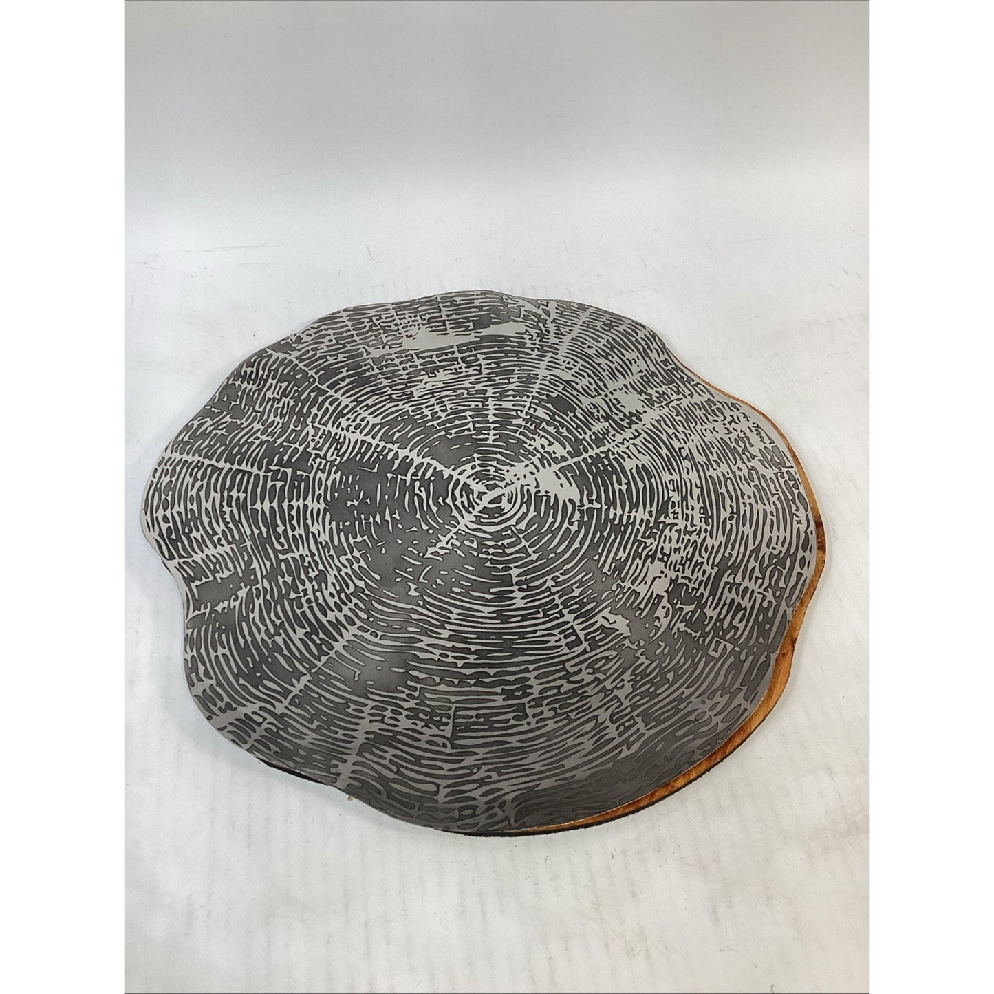 Set Of 4 Kim Seybert Metallic Wood Slice Charger Plates/Placemats - 15x14.5”