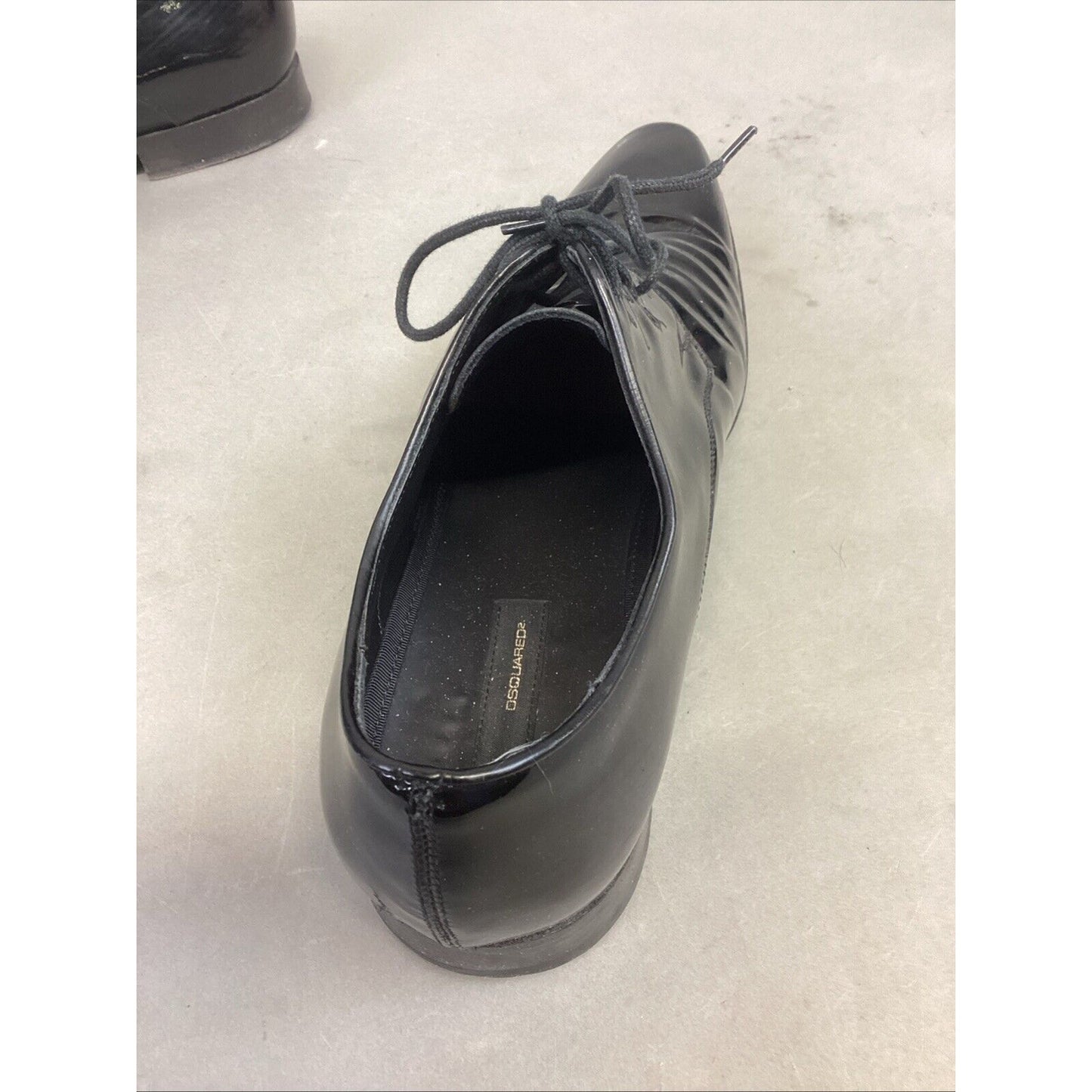 Dsquared2 Men’s Black Glossy Dress Shoes - Size 43 - Made In Italy