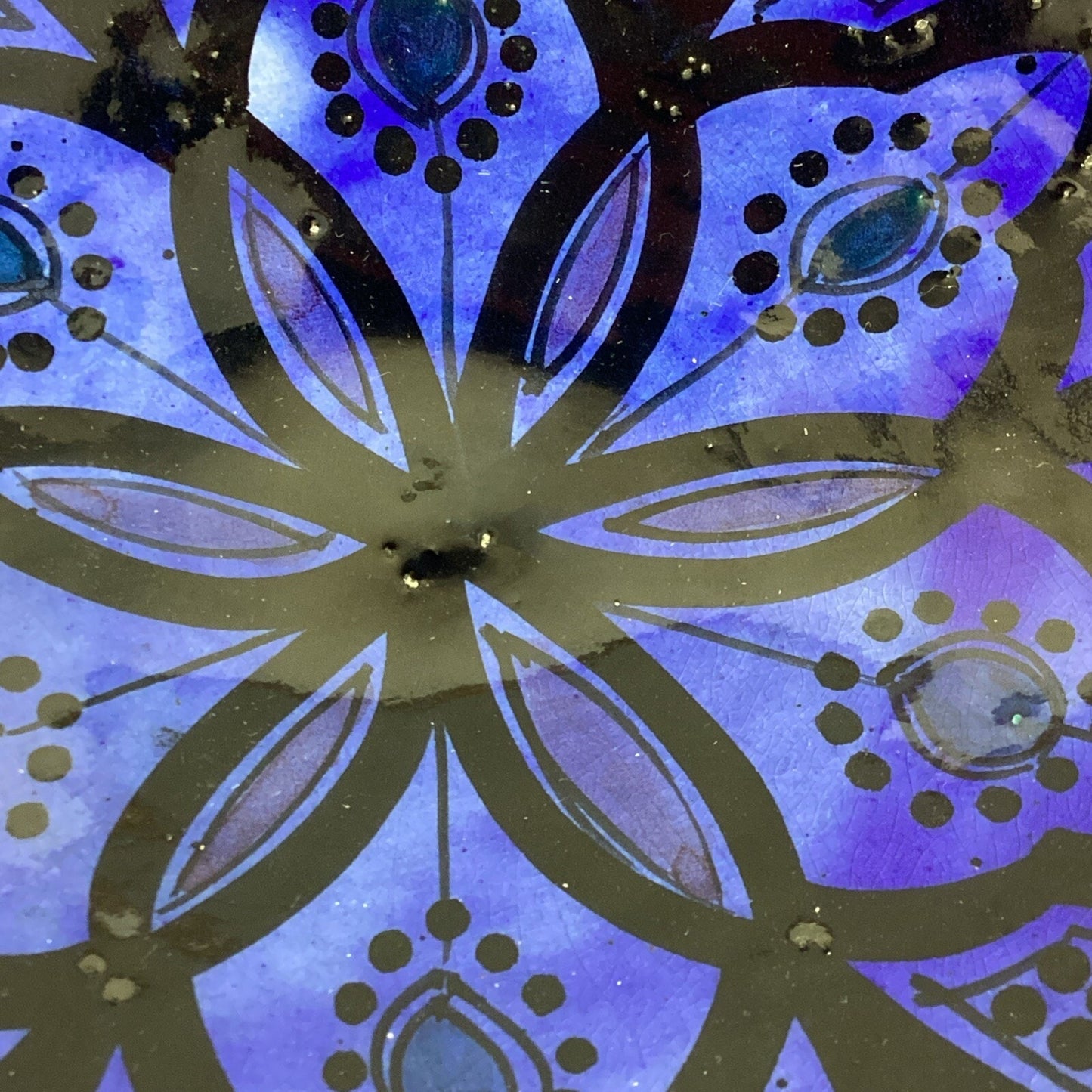 Royal Blue Handmade Hand Painted Salad Fruit Serving Bowl - 5.75”Hx14”D