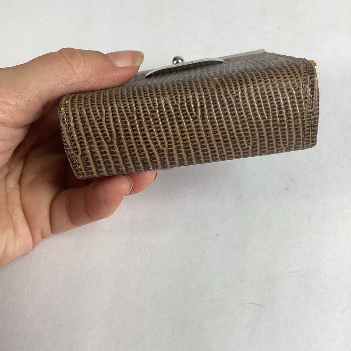Laura Biagiotti Coin Purse Wallet Genuine Leather Reptile Pattern Italy