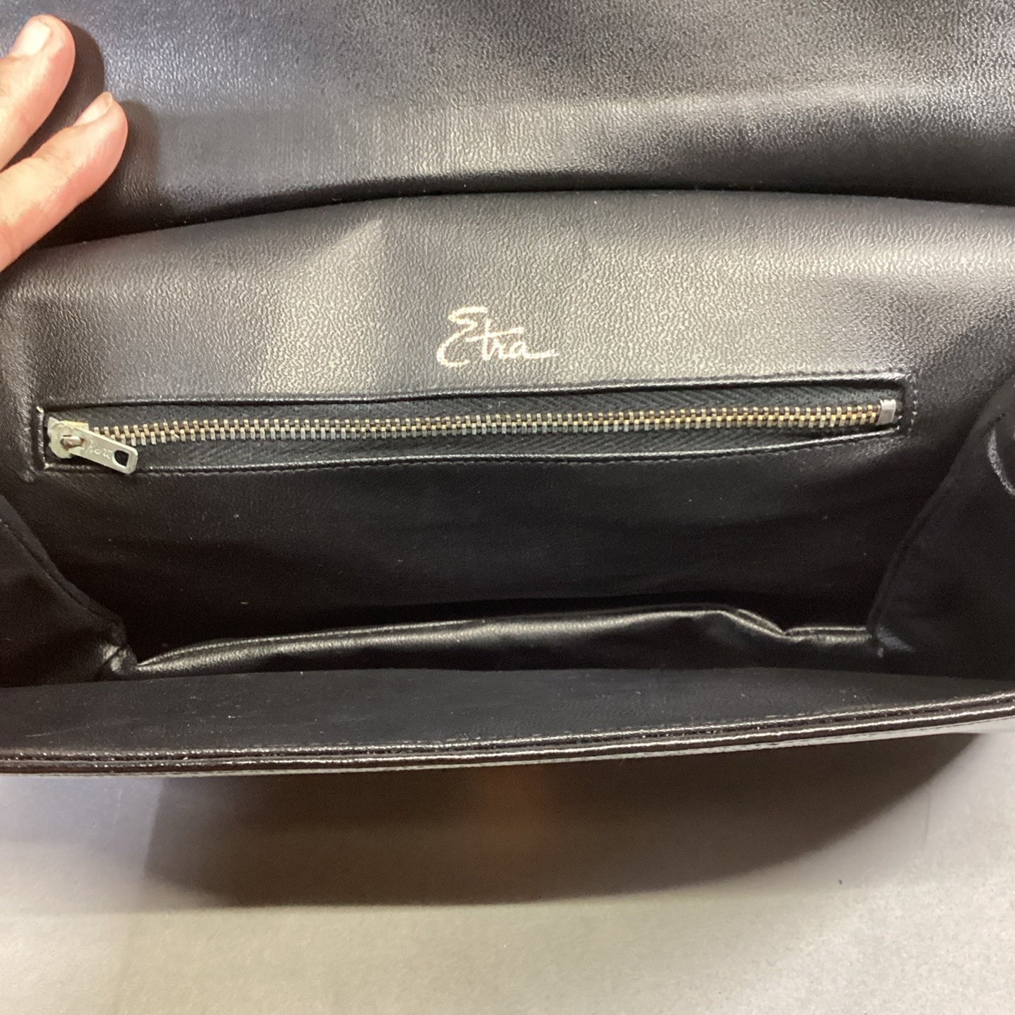 Etra Women’s Black Leather Purse Handbag Clutch