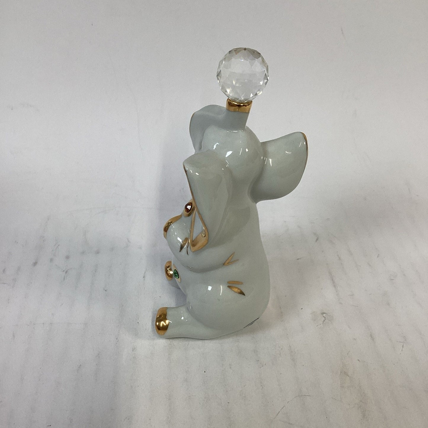 Capodimonte Porcelain Elephant Figurine W/ Swarovski Crystals - Made In Italy