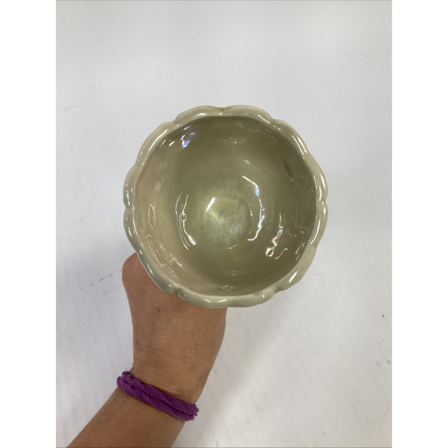Fitz & Floyd Art Nouveau Ceramic Goblet Pearlescent Figurative Japan 1978