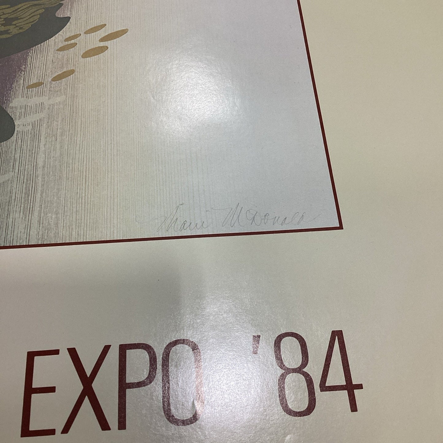 Marci McDonald New York Art Expo 1984 Signed Swan Poster - 36x23.75”