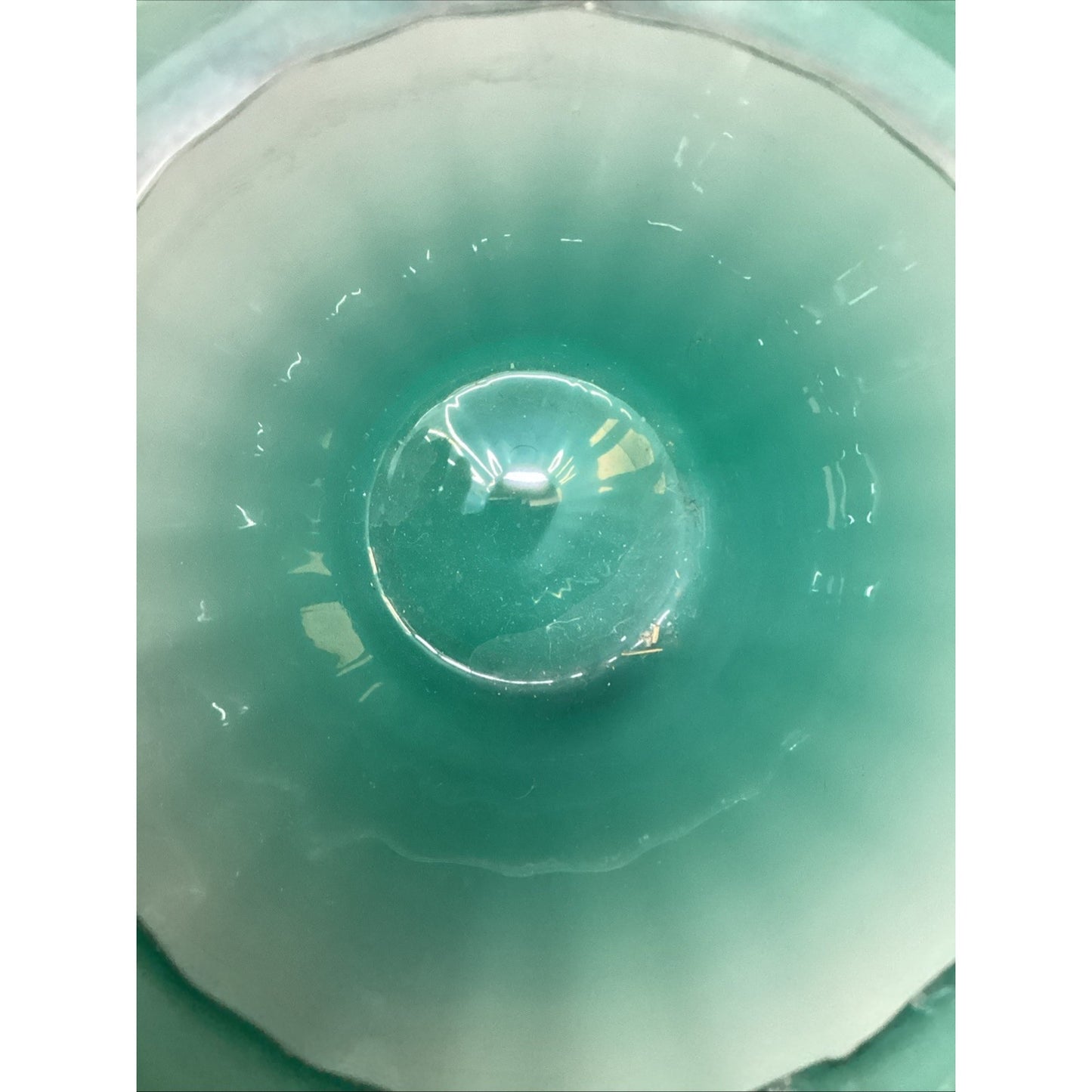 Sea Foam Green Glass Swirly Vase - 7”H