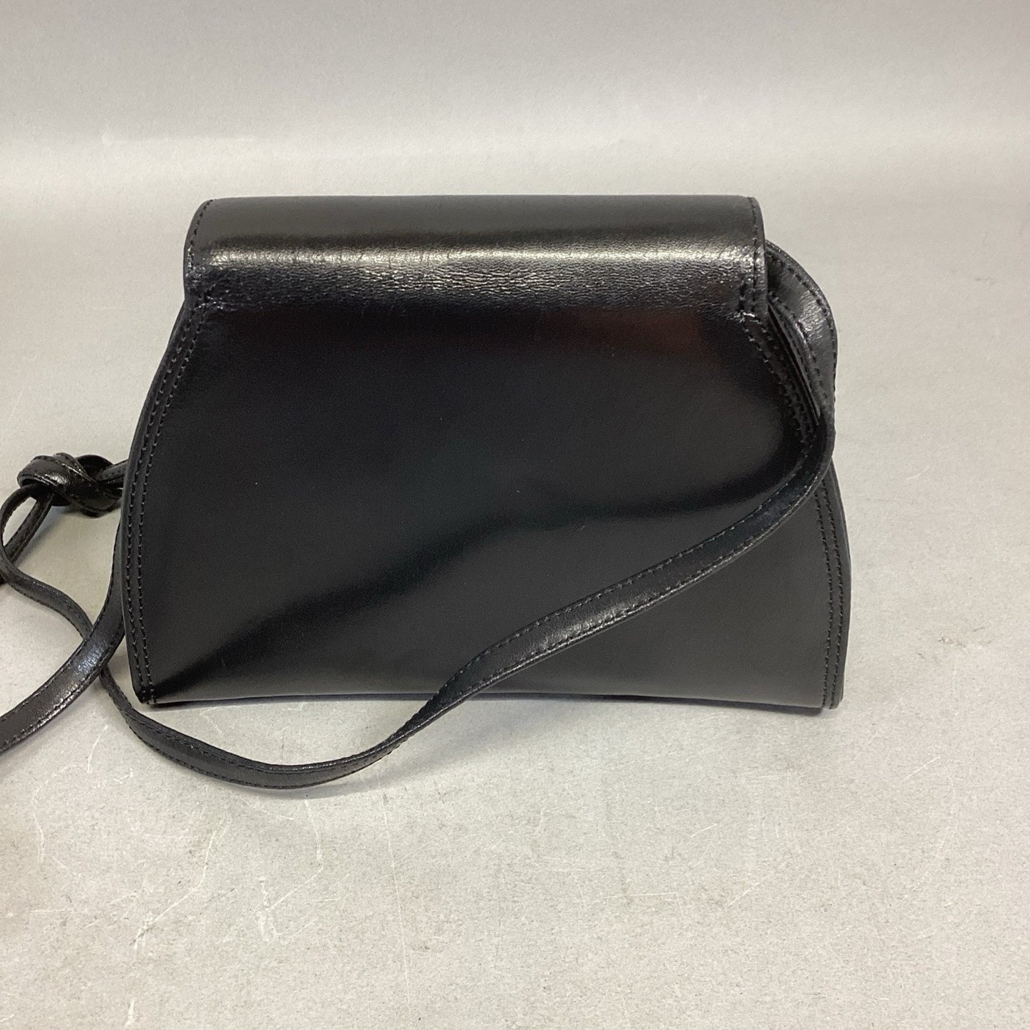 Vintage Maraolo Black Genuine Leather Shoulder Bag Made in Italy