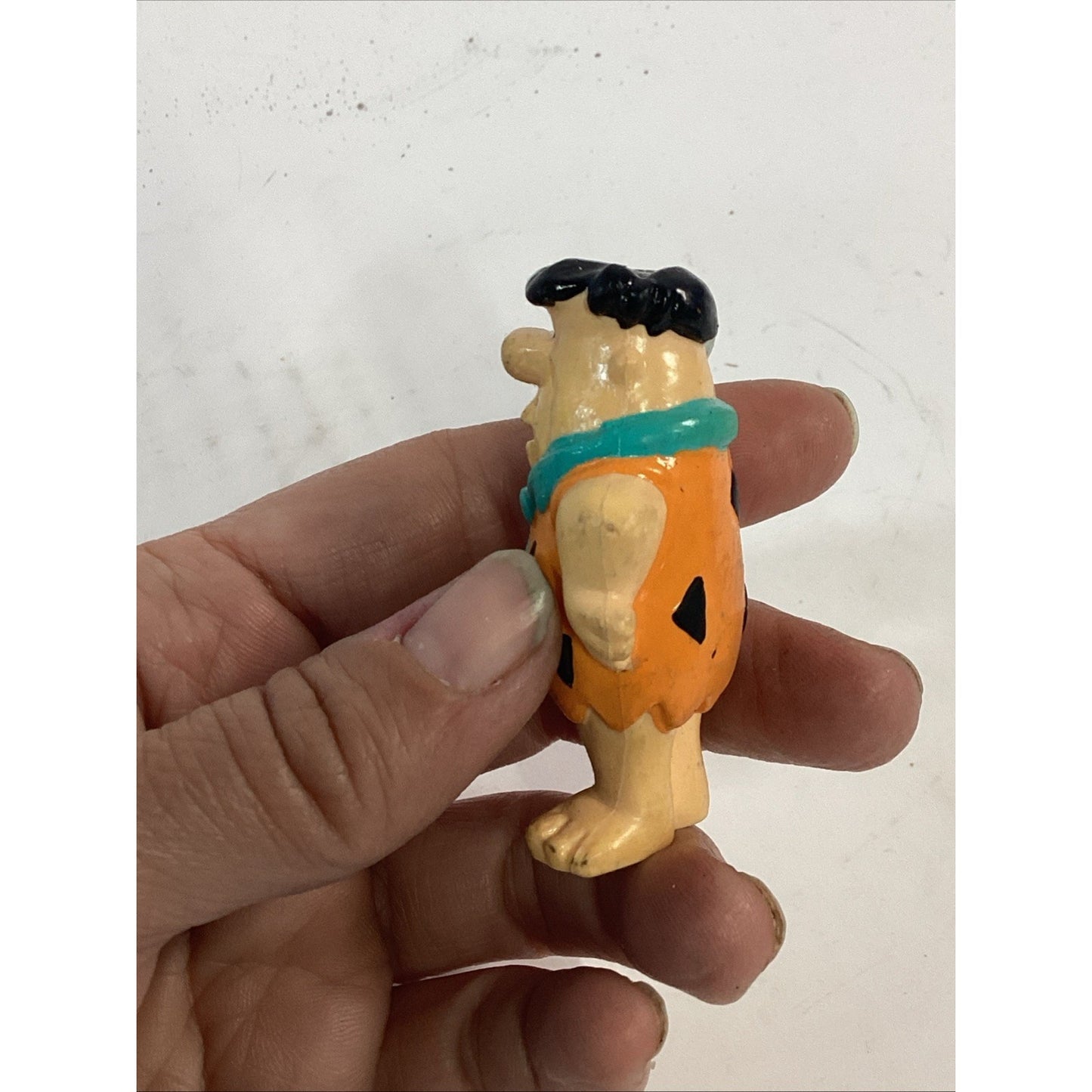 Vintage 1990 Fred Flinstone, Bam Bam And Pebbles Molded Toy Figures