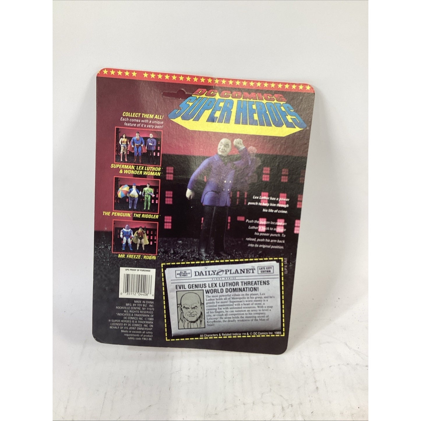 Toybiz DC Comics 1989 Super Heroes Evil Genius Lex Luthor Power Punch!