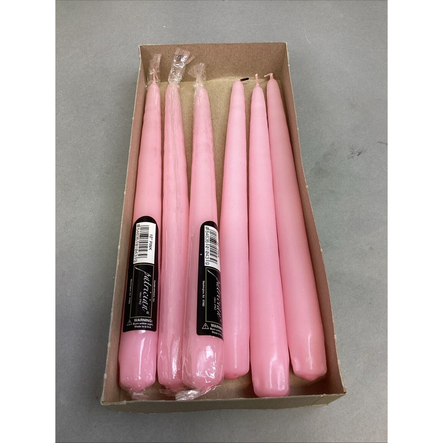 Dept 56 Glitterville Easter Egg Party Hat w/ 6 Patrician Pink 10” Candles