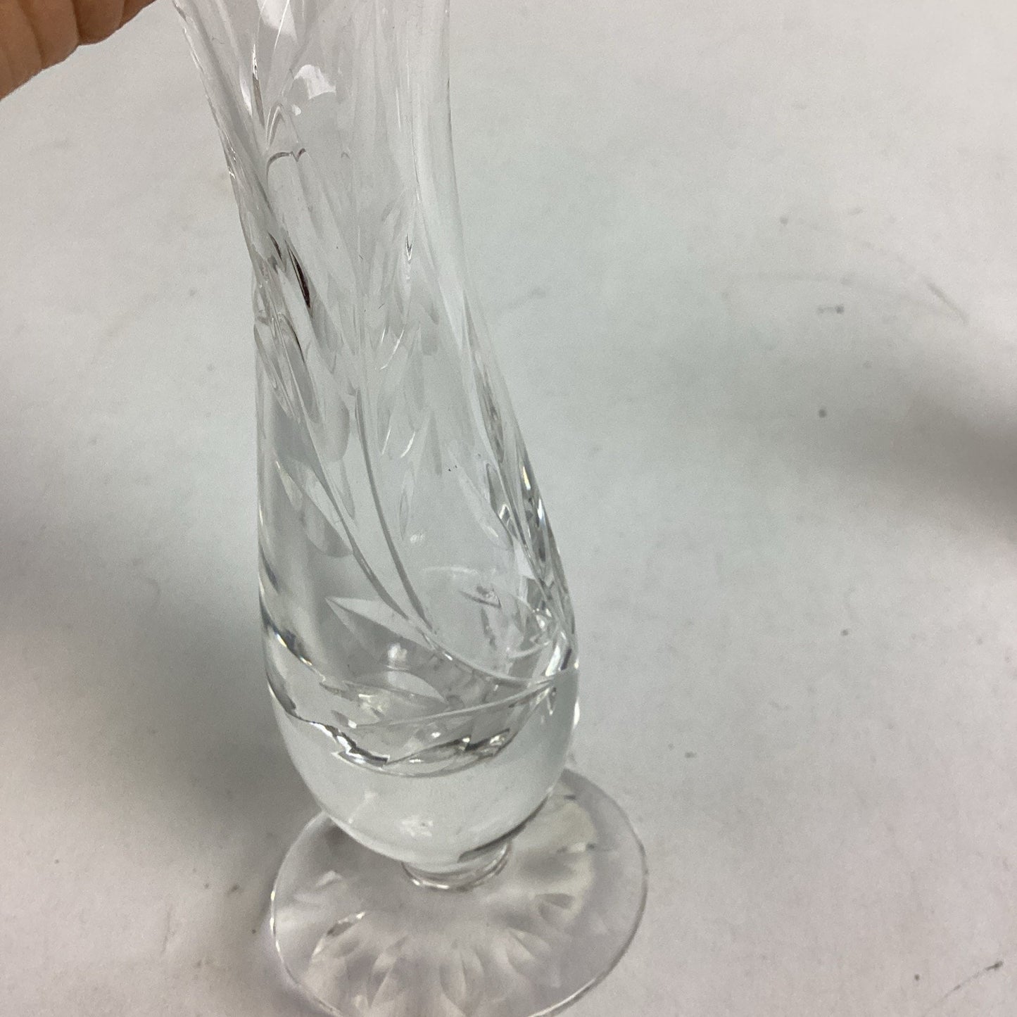 Set Of 3 Stuart Cut Glass Vases - 5.5”H