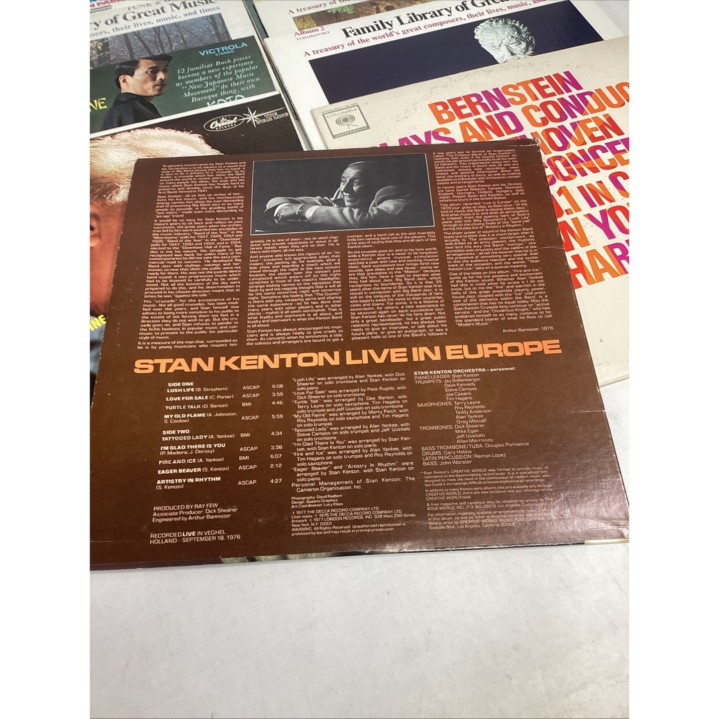 13 Vinyl Records - Tchaikovsky, Bach, Gershwin, Stan Kenton, Tommy Dorsey