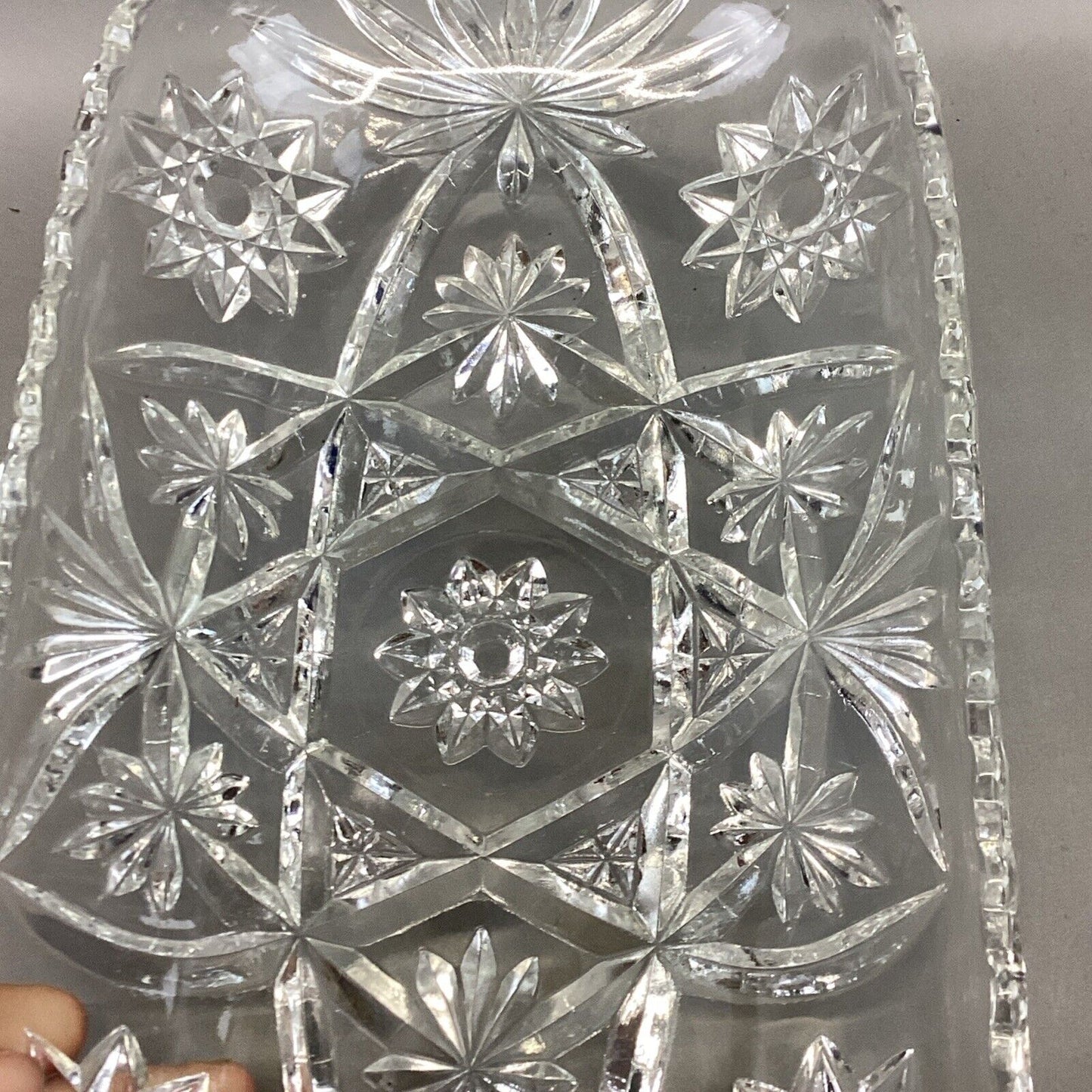 Vintage Star Of David Oval And Rectangular Glass Serving Dish