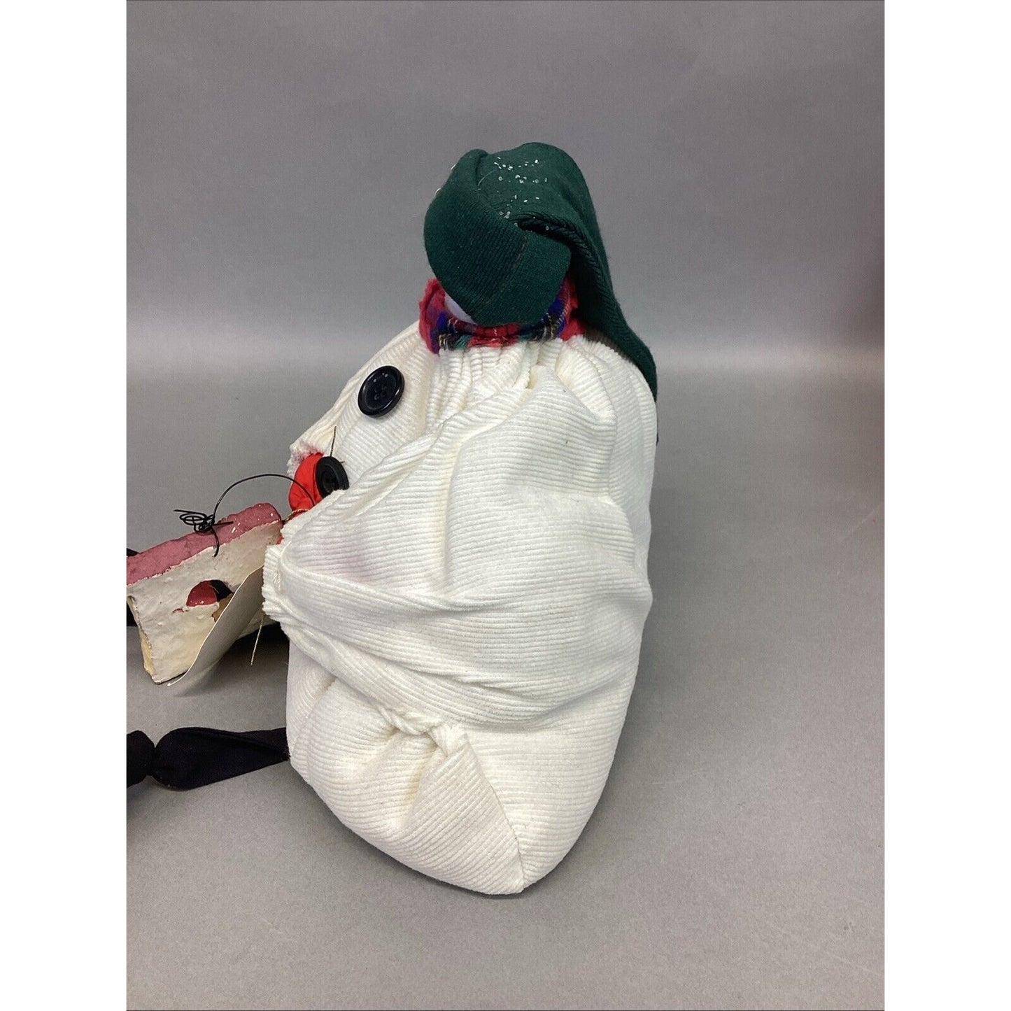 Vintage 1994 Handcrafted Plush Beanbag Filled Snowman Shelf Sitter - 16”