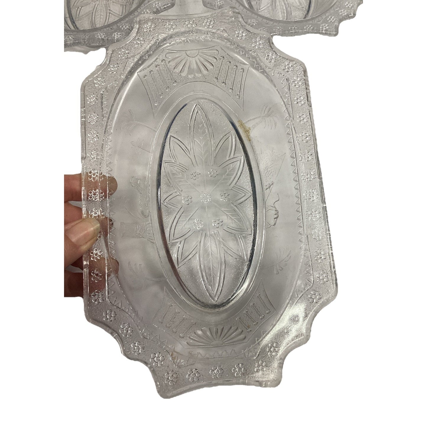 3 EAPG Antique Adams & Co 1880’s Egyptian Sphynx Camel Pyramid Motif Candy Dish