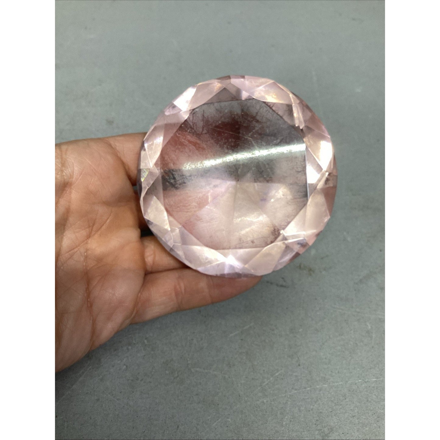 Light Pink Diamond Shape Paperweight - 3x2”