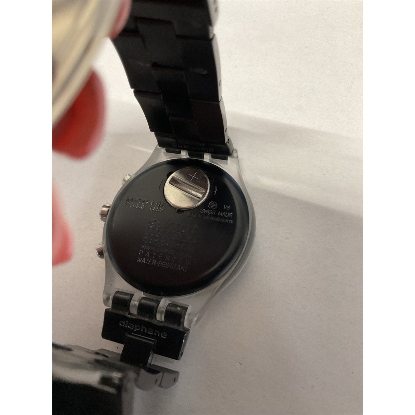 Swatch Irony Diaphane Chronograph Quartz Black Dial Stainless Steel Bracelet