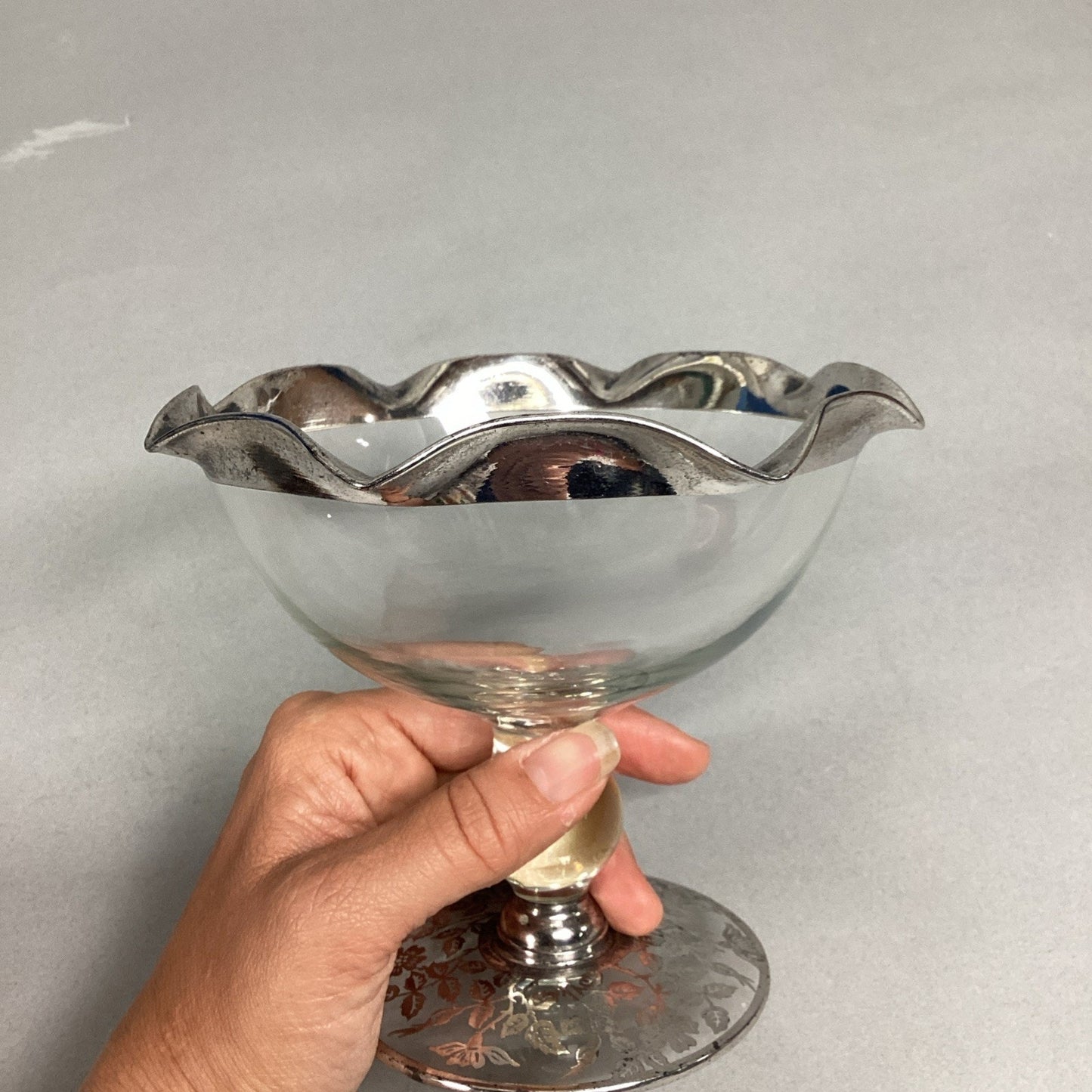 Silver City Glass Compote Bowl Jelly Jam Candy Pedestal