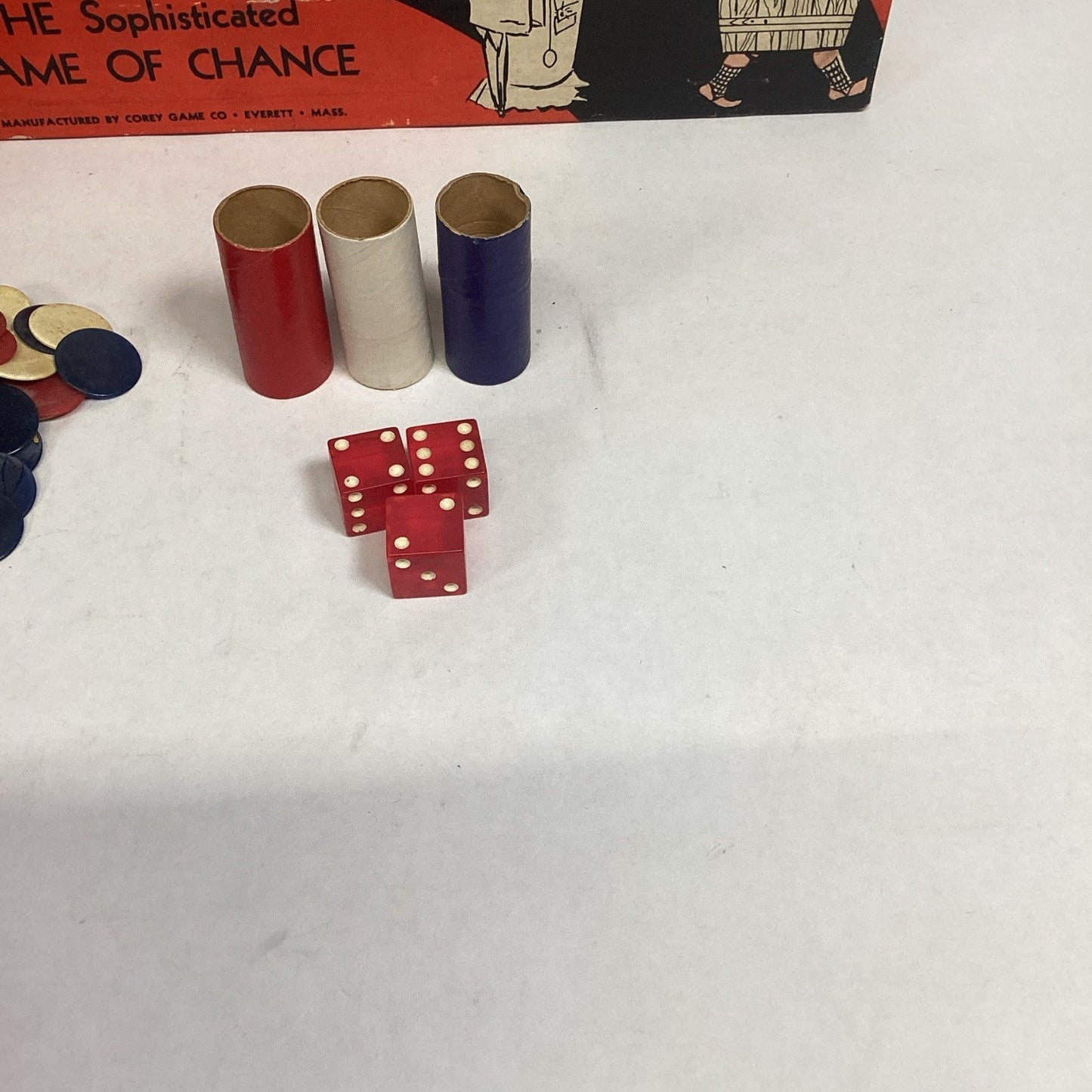 1939 - Raffles: The Sophisticated Game of Chance - Game Pieces, Dice & Box Only