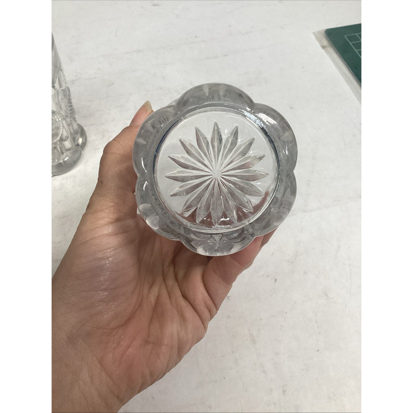 Set Of 4 Vintage Pressed Glassware Drinking Cups - 3.75”H