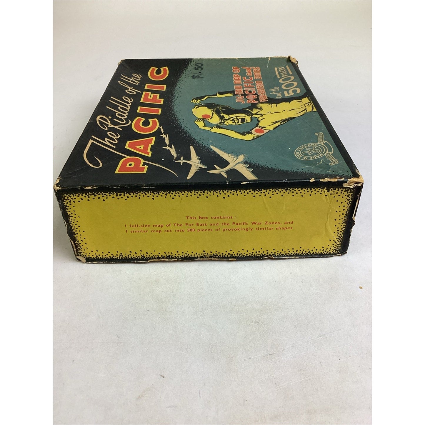 The Riddle Of The Pacific Jig-Saw Puzzle W/ Large Scale War Map - 1944