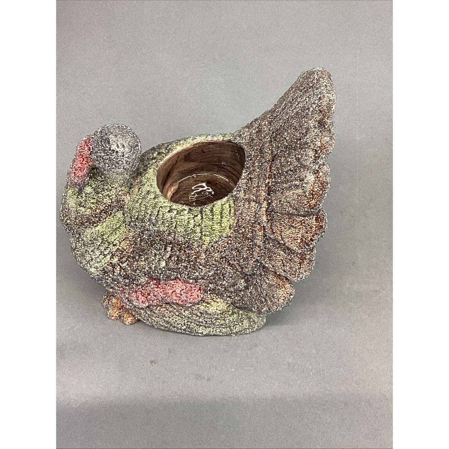 Set Of 2 Frosted Ceramic Turkey Candle Holders - 5x4.5x5.25”