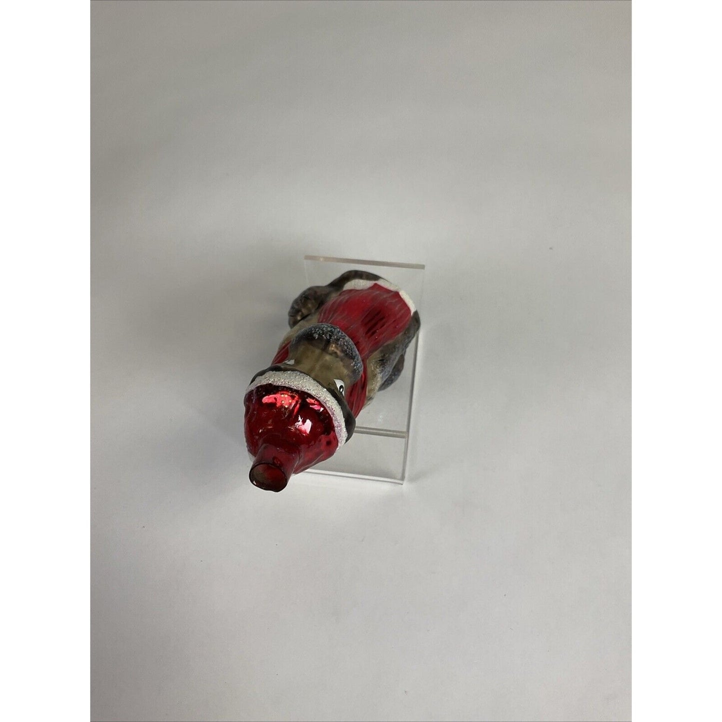 Christopher Radko Scarf Santa Dog Glass Ornament - Missing Topper