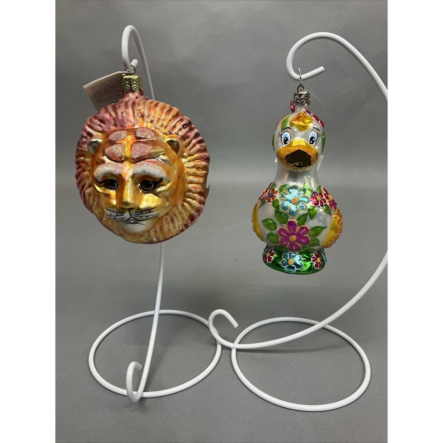 Radko Lion + Webby Rosenquacker Christmas Ornaments / Damaged