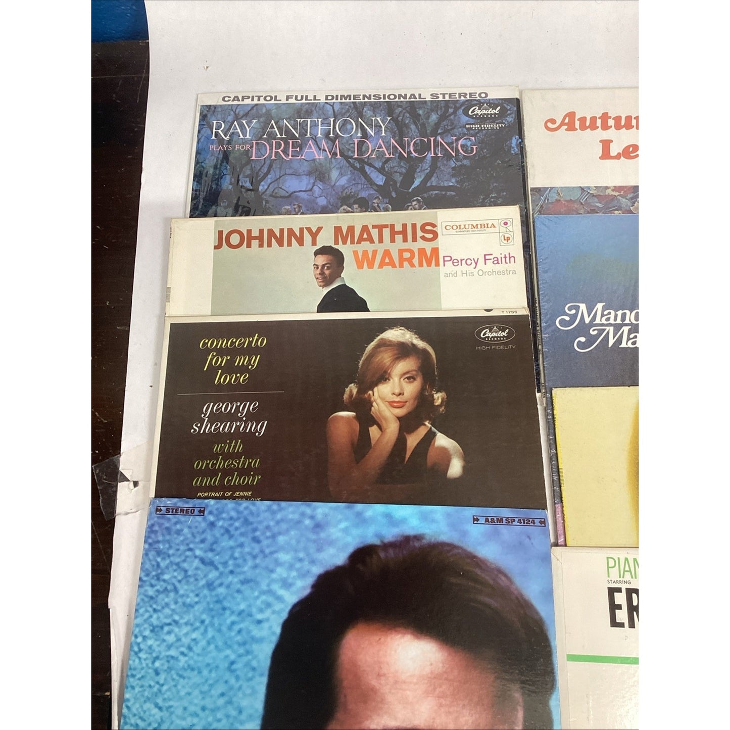 8 Vinyl Records - Ray Anthony, Johnny Mathis, George Shearing, Herb Alpert