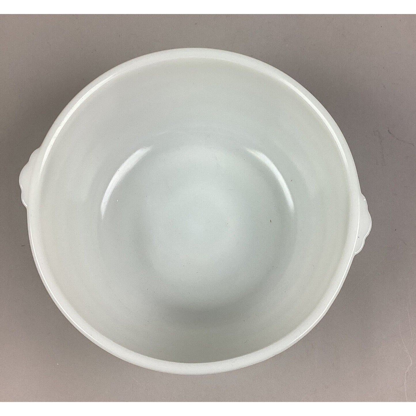 Vintage 1940s General Electric Milk Glass 10” White Ribbed Mixing Bowl