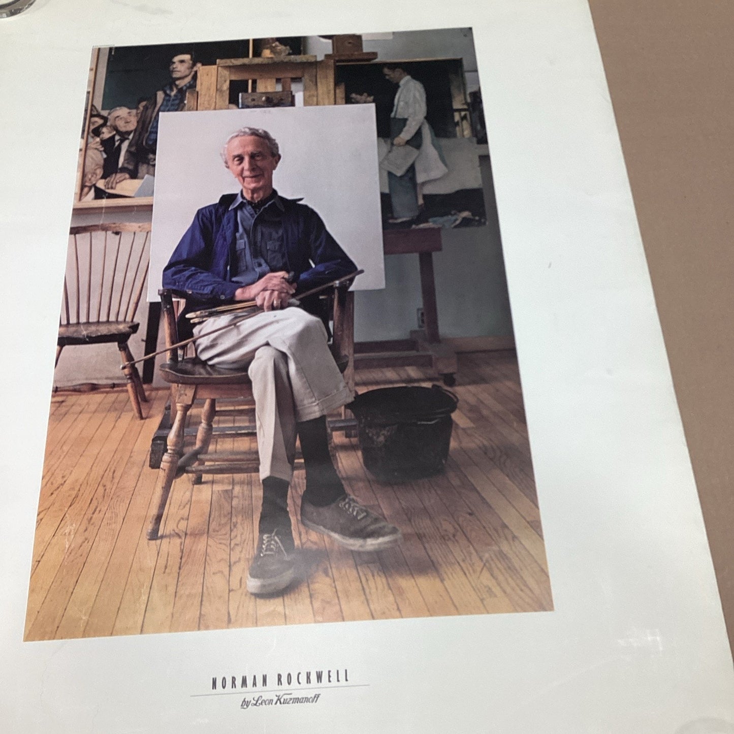 Norman Rockwell In His Studio Poster Print - 1971 - 36x26”