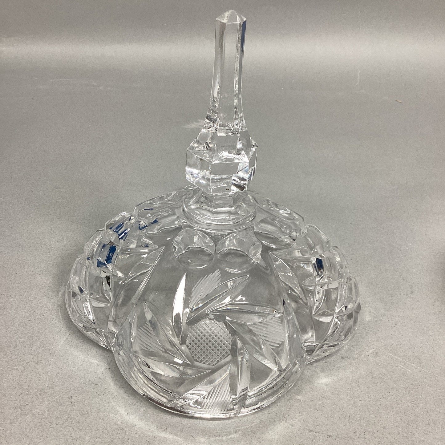 VTG Lead Cut Crystal Covered Candy Dish Spire Pinwheel Footed