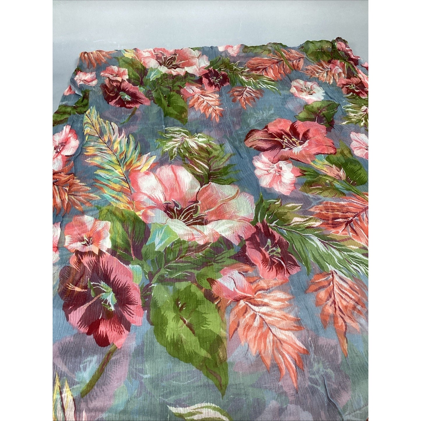 All That Glitters Sheer Vibrant Floral Scarf - Made In India - 60x25”