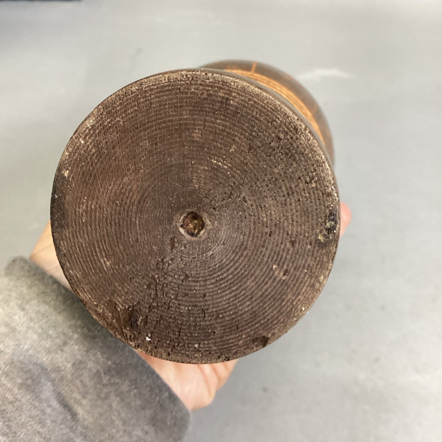 Vintage Hand-Turned Carved Wooden Vase - 10”