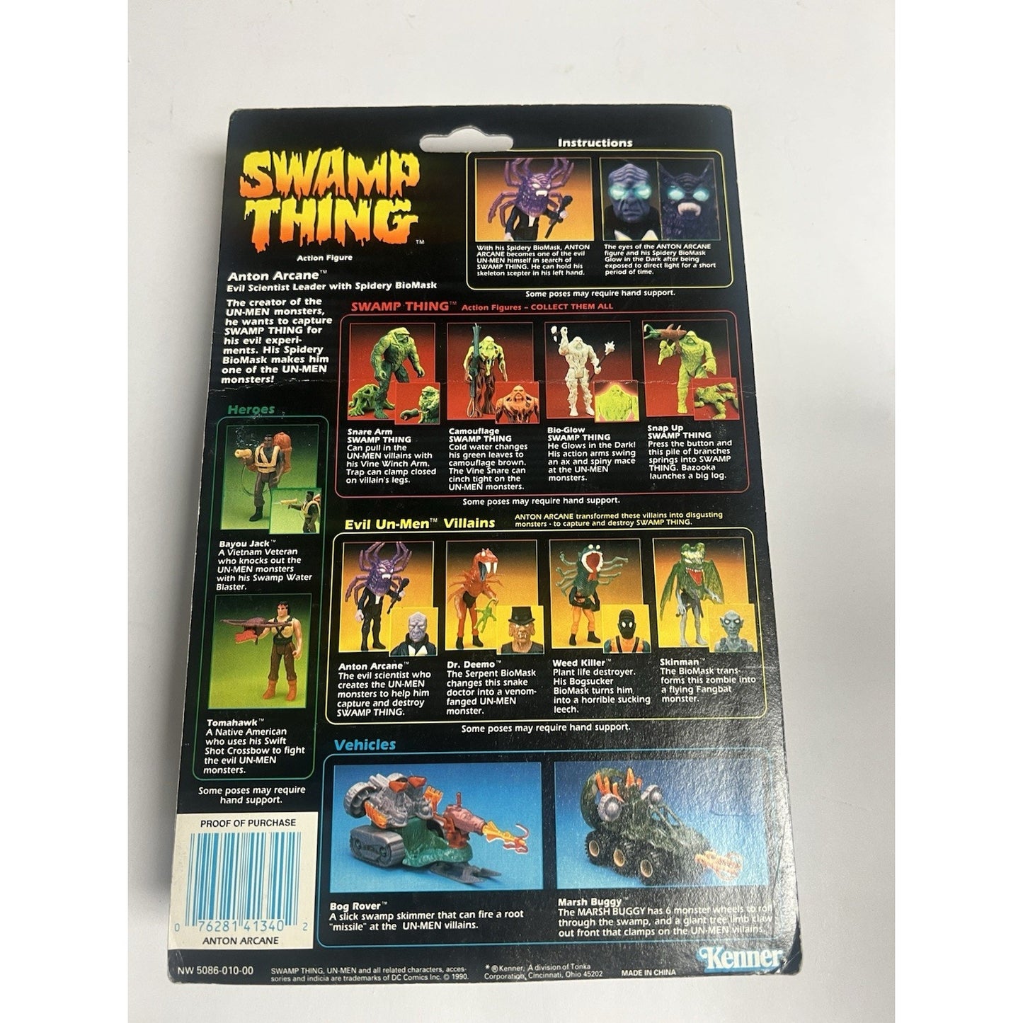 1990 Swamp Thing Anton Arcane Kenner Vintage Action Figure