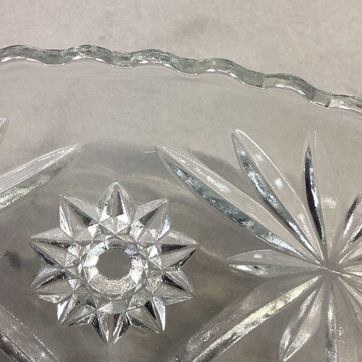 Set Of 2 Vintage Anchor Hocking Star Of David Glass Salad Fruit Bowl