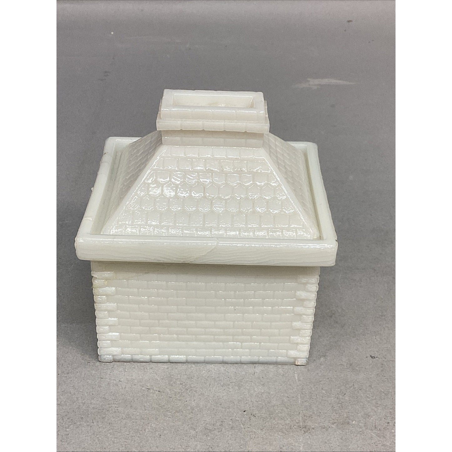 Westmoreland Milk Glass Schoolhouse Mustard Jar With Lid